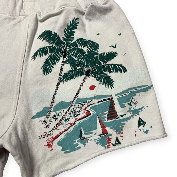 MOTHER The Quickie Roller Short Fray XS California Coast Tie Dye White Sweat - Picture 6 of 12